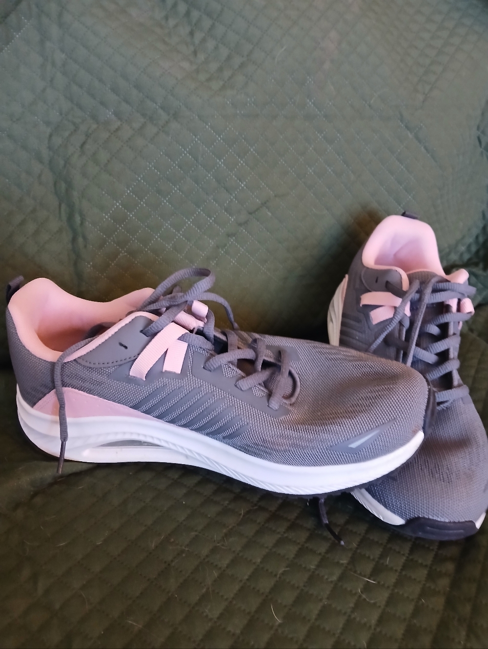 Women’s Lightweight Pink and Gray Sneakers - Picture 7 of 14